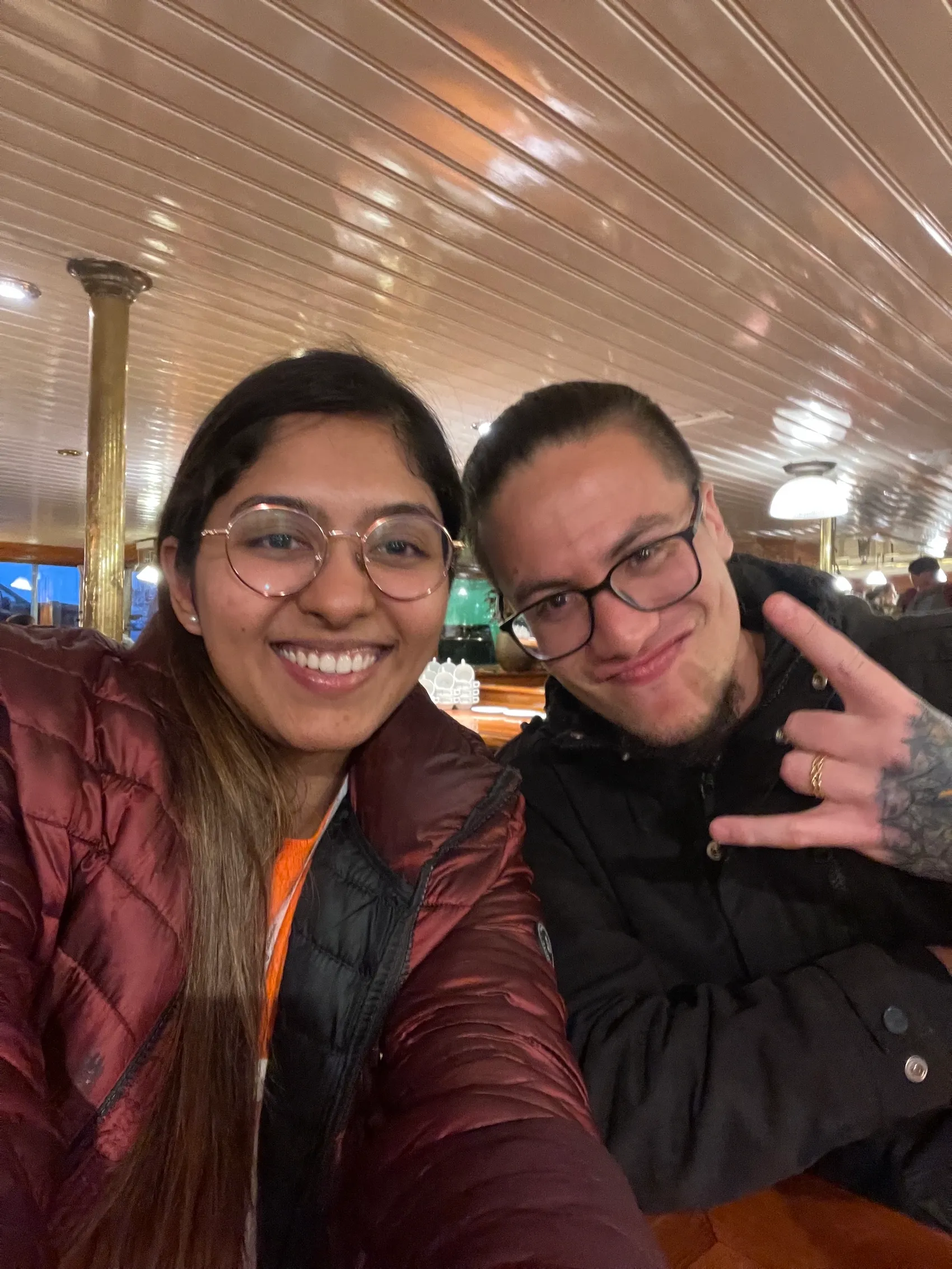 Chatting with Erick Wendel at the Speaker’s dinner during JSNation